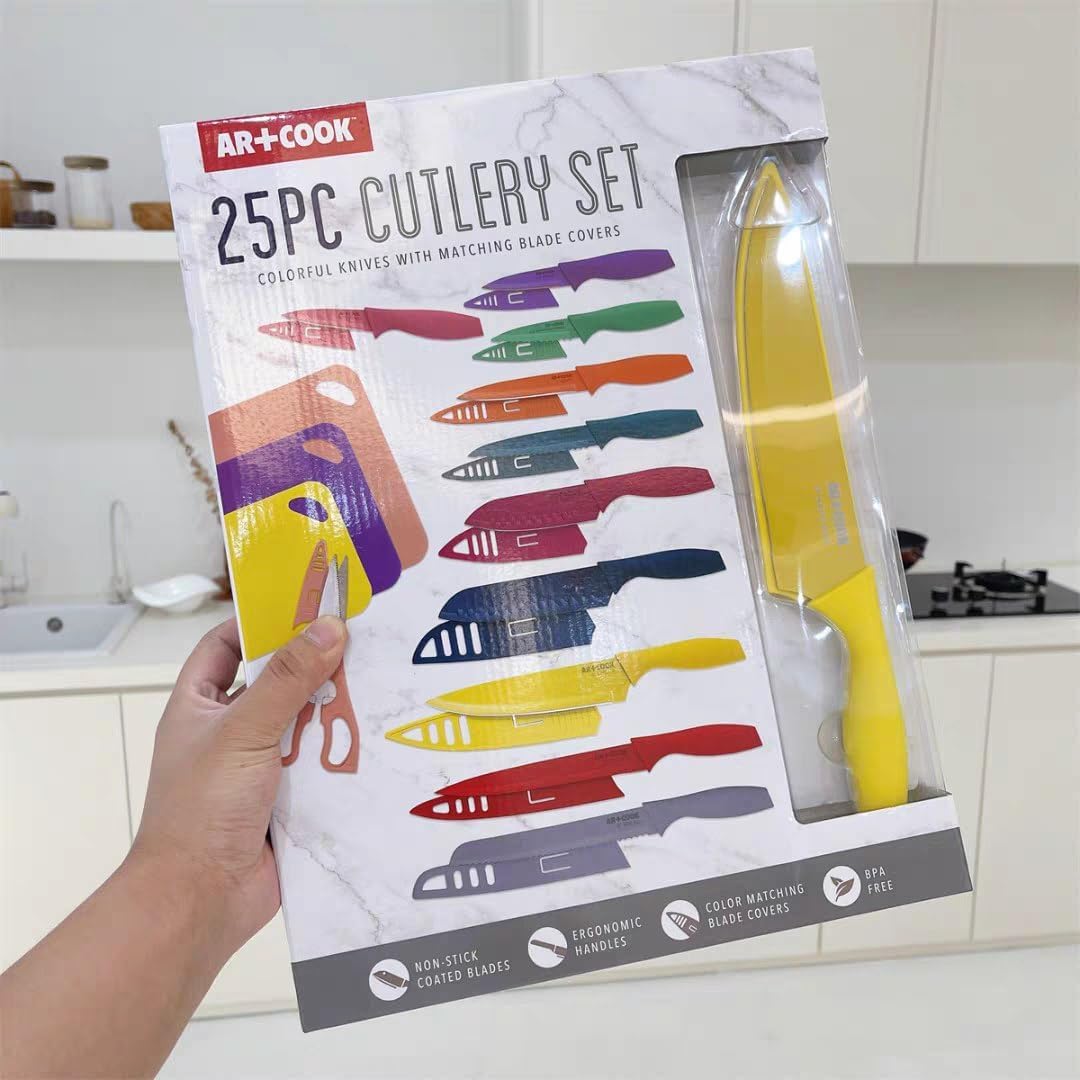 Cutlery Set with Cutting Board (25 Piece Set)